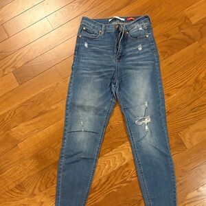 Distressed Blue Skinny Jeans